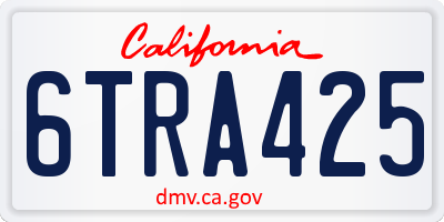 CA license plate 6TRA425