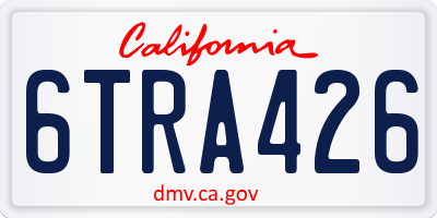 CA license plate 6TRA426