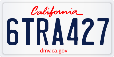 CA license plate 6TRA427