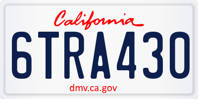CA license plate 6TRA430