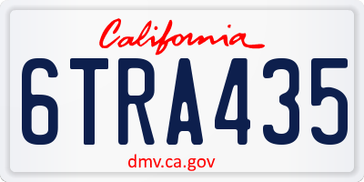 CA license plate 6TRA435
