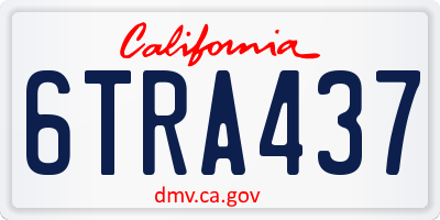 CA license plate 6TRA437