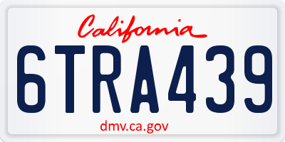 CA license plate 6TRA439
