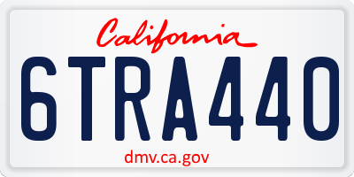 CA license plate 6TRA440