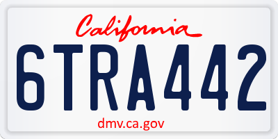 CA license plate 6TRA442
