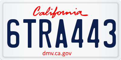 CA license plate 6TRA443