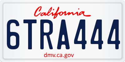 CA license plate 6TRA444