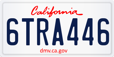 CA license plate 6TRA446