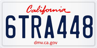 CA license plate 6TRA448