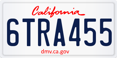 CA license plate 6TRA455