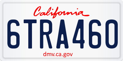 CA license plate 6TRA460