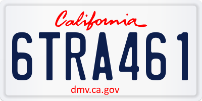 CA license plate 6TRA461