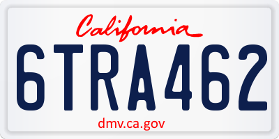 CA license plate 6TRA462