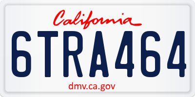 CA license plate 6TRA464