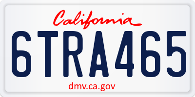 CA license plate 6TRA465