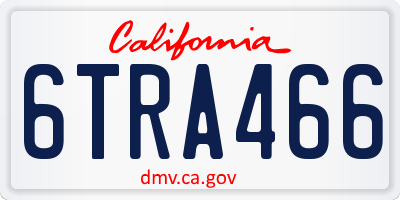 CA license plate 6TRA466