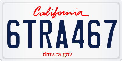 CA license plate 6TRA467