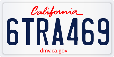 CA license plate 6TRA469