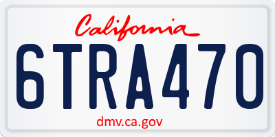 CA license plate 6TRA470