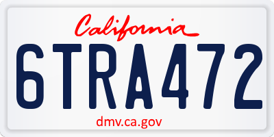 CA license plate 6TRA472
