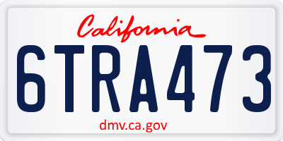 CA license plate 6TRA473
