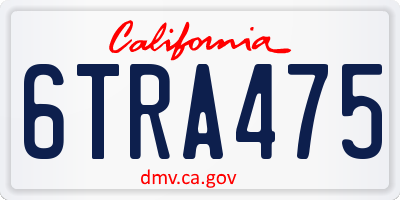 CA license plate 6TRA475