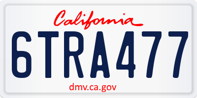 CA license plate 6TRA477