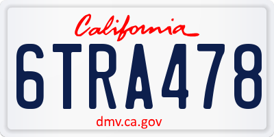 CA license plate 6TRA478