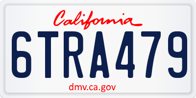 CA license plate 6TRA479