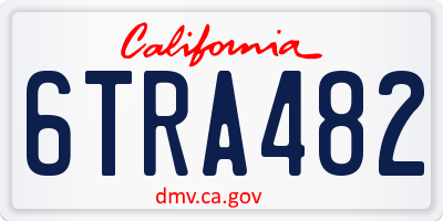 CA license plate 6TRA482