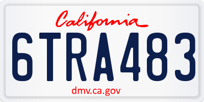 CA license plate 6TRA483