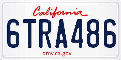 CA license plate 6TRA486