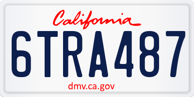 CA license plate 6TRA487