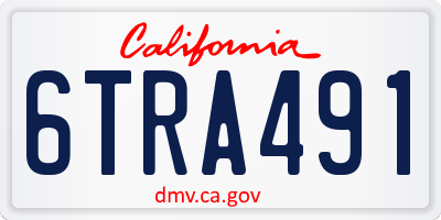 CA license plate 6TRA491