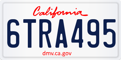 CA license plate 6TRA495