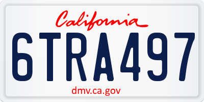 CA license plate 6TRA497