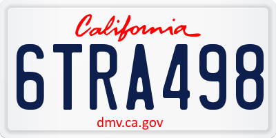 CA license plate 6TRA498