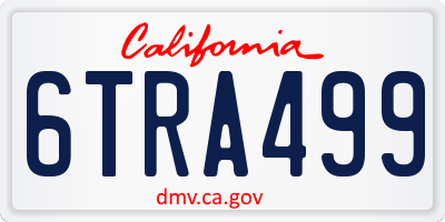 CA license plate 6TRA499