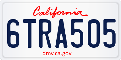 CA license plate 6TRA505