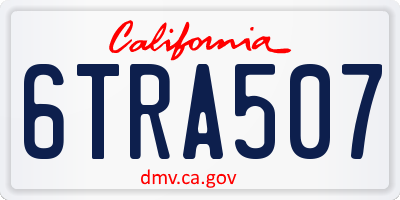 CA license plate 6TRA507