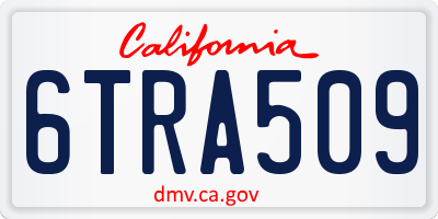 CA license plate 6TRA509