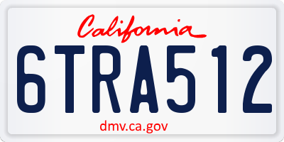 CA license plate 6TRA512