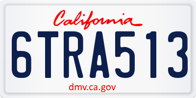 CA license plate 6TRA513