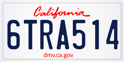 CA license plate 6TRA514