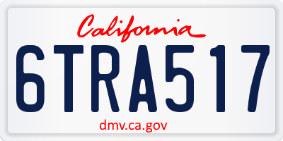 CA license plate 6TRA517