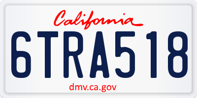 CA license plate 6TRA518