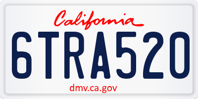 CA license plate 6TRA520