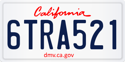 CA license plate 6TRA521