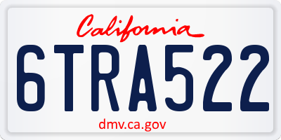 CA license plate 6TRA522