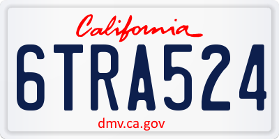 CA license plate 6TRA524